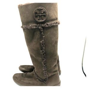 Tory Burch Tall shearling boots size 8.